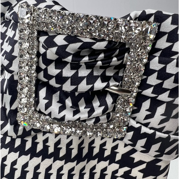 Alexandre Vauthier Yasmin Satin Buckle Plaid Houndstooth Booties Heels 38/ 8 - Picture 12 of 12